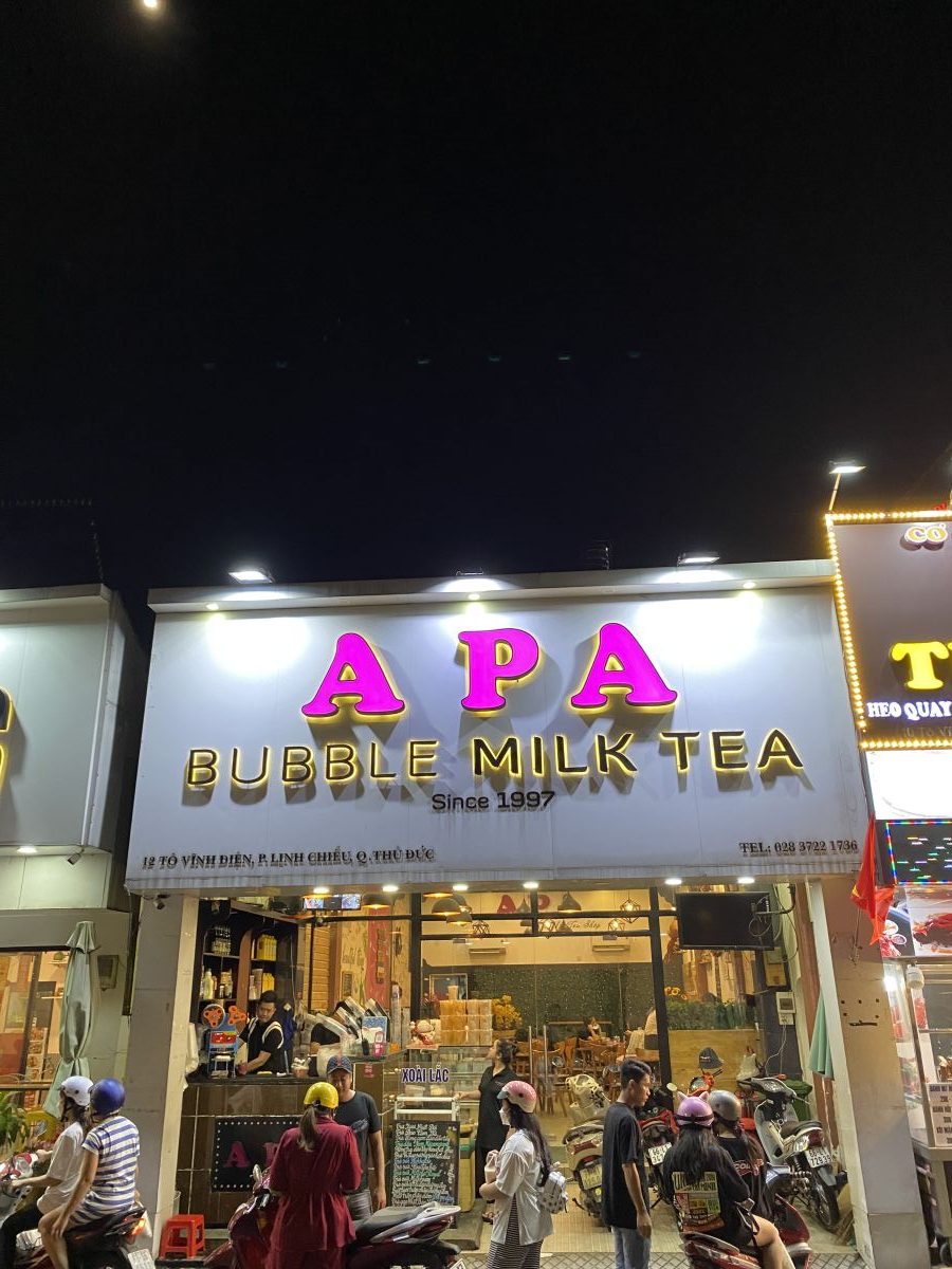Tổng quan về bảng hiệu trà sữa APA